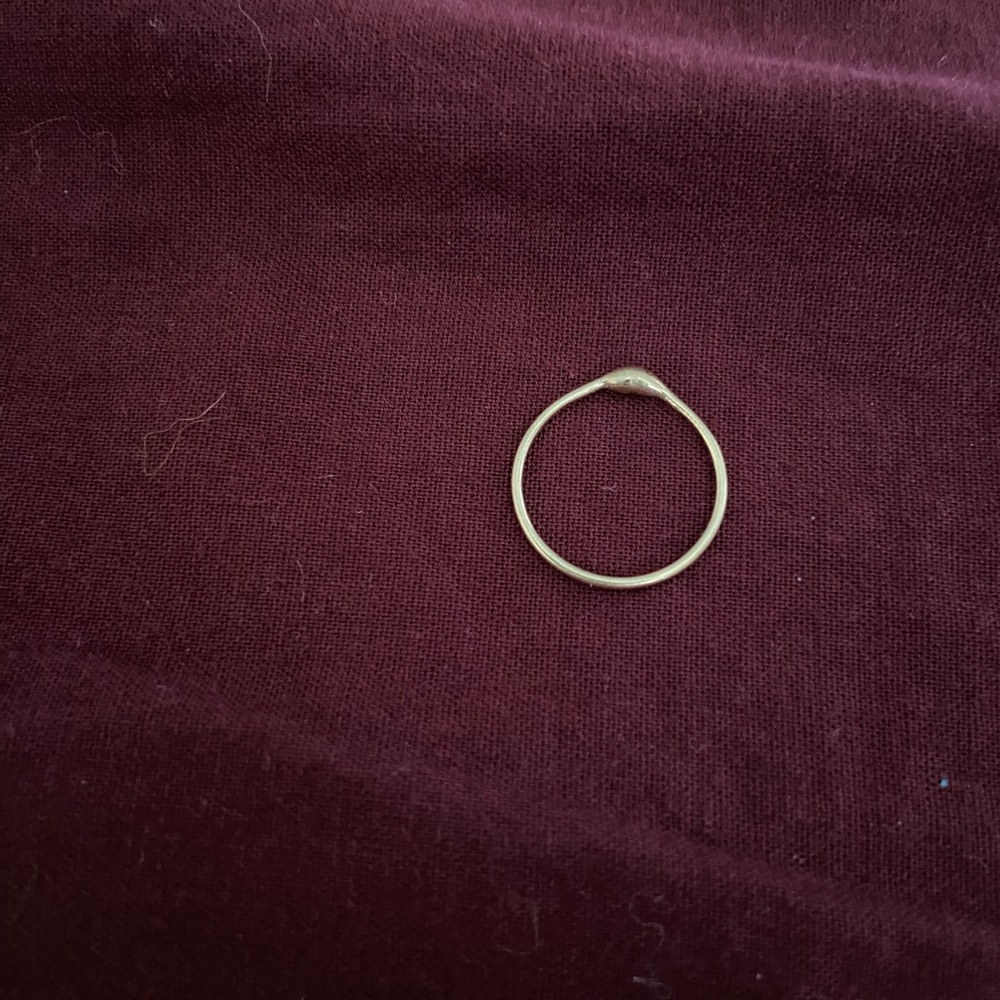 14k Green Gold Stacking Ring - Simple Rain Dot - Picture 3 of 4